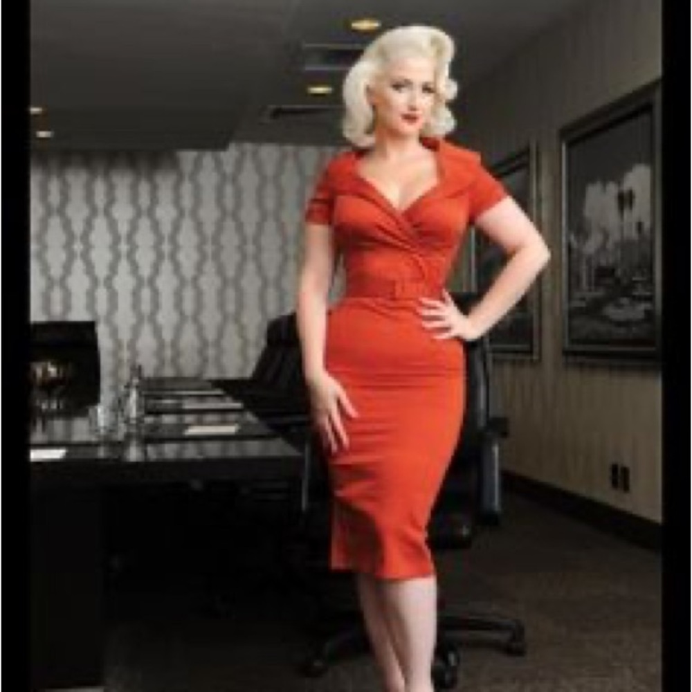 Pinup Couture Christina Dress in rust